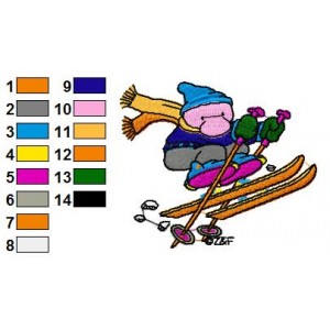 Ziggy Skate and Jump Embroidery Design